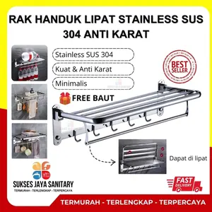Rak Handuk Kapstok Kamar Mandi Lipat Gantungan Tempat Baju Dinding Toilet Plus Baut Dan Penutupnya Peralatan Wc COD GRATIS ONGKIR
