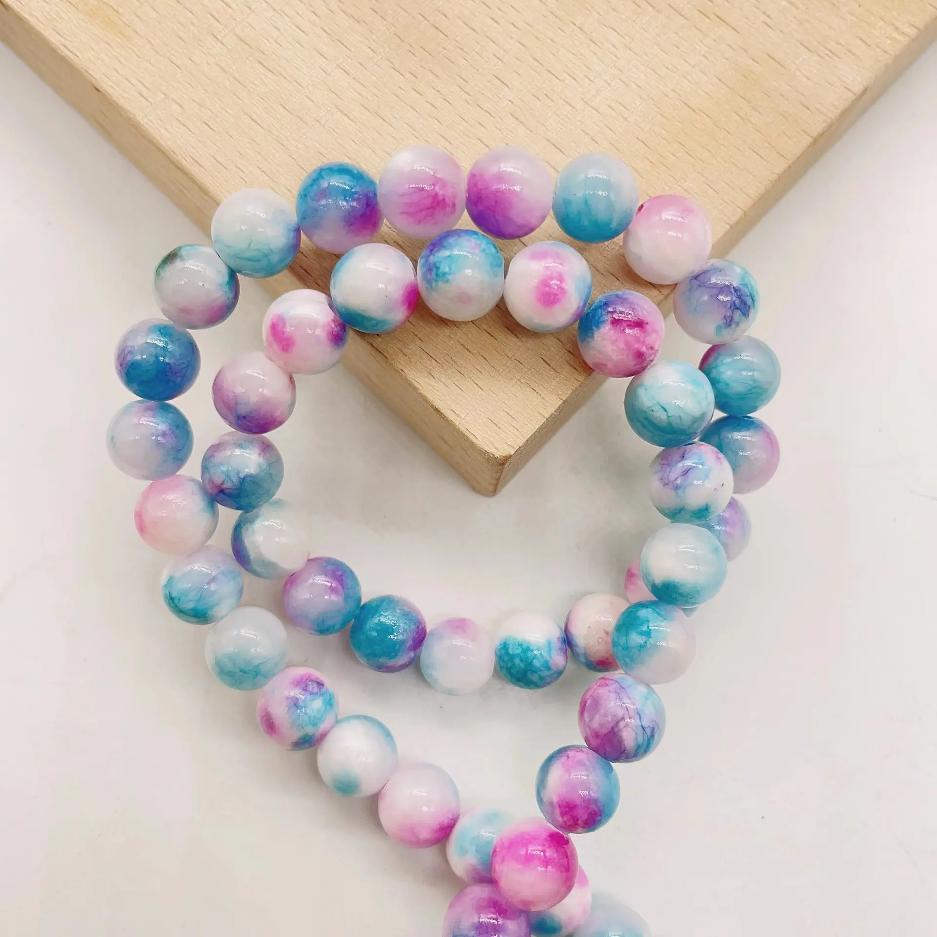 【offline packing】8mm 6mm size chalcedony for diy bracelet necklace