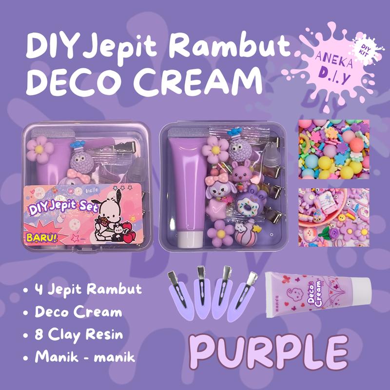 DIY Set Jepit Rambut Deco Cream Kartun Anak Lucu Handmade Buatan Tangan Aksesoris Rambut Klip Jepit Anak Anak Perempuan 2