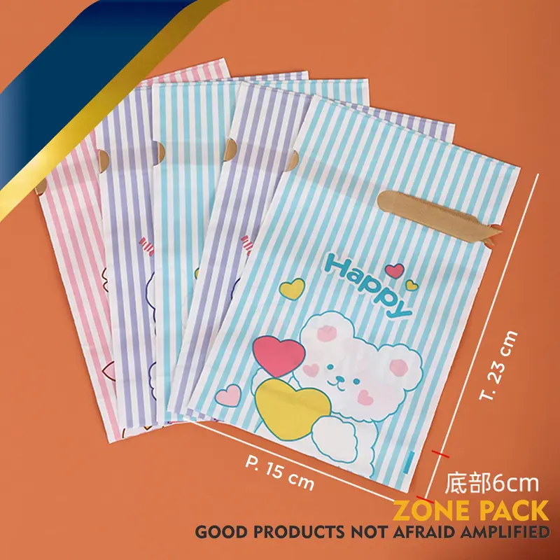 Plastik Serut Ulang Tahun Anak | Plastik Packing Kue Serut Pita | Goodie Bag Souvenir Snack Hadiah lucu 2