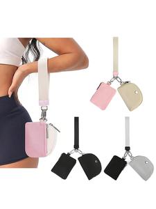 Monedero casual diario y sencillo de bloques de color, bolsa de almacenamiento portátil mini de diseño exclusivo, bolsa de muñeca 2 en 1 exquisita y versátil, adecuada para compras, yoga, ejercicio, traslados, salidas diarias