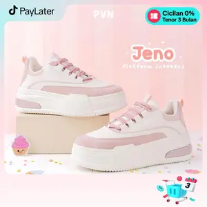 PVN Jeno Sepatu Sneakers Wanita Sport Shoes Casual Pink Cream 438