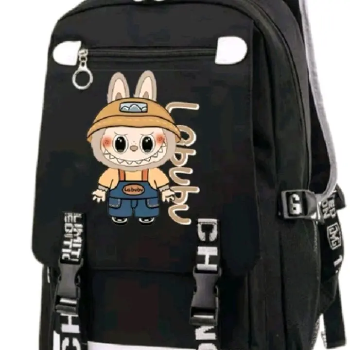 Ransel gendong labubu anak laki_laki wanita sd smp smk Backpack Sekolah Perempuan Hitam pria keren Fashion premium kuliah ringan stylist 3