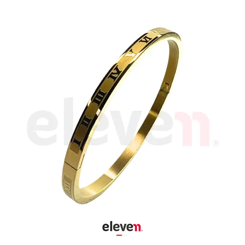 ELEVEN • IRONSIDE Collection IC02 Gelang Bangle Romawi 4mm Fashion Jewelry Pria Wanita Buckle Stainless Steel Bracelets 6