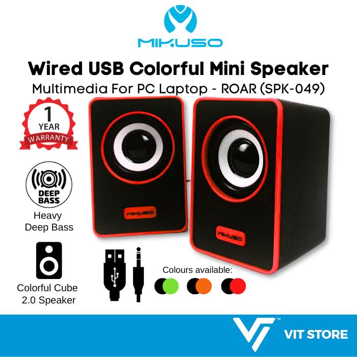 MIKUSO SPK-049 Multimedia Stereo 3.5mm Audio Mini Cute Speaker AUX USB ...
