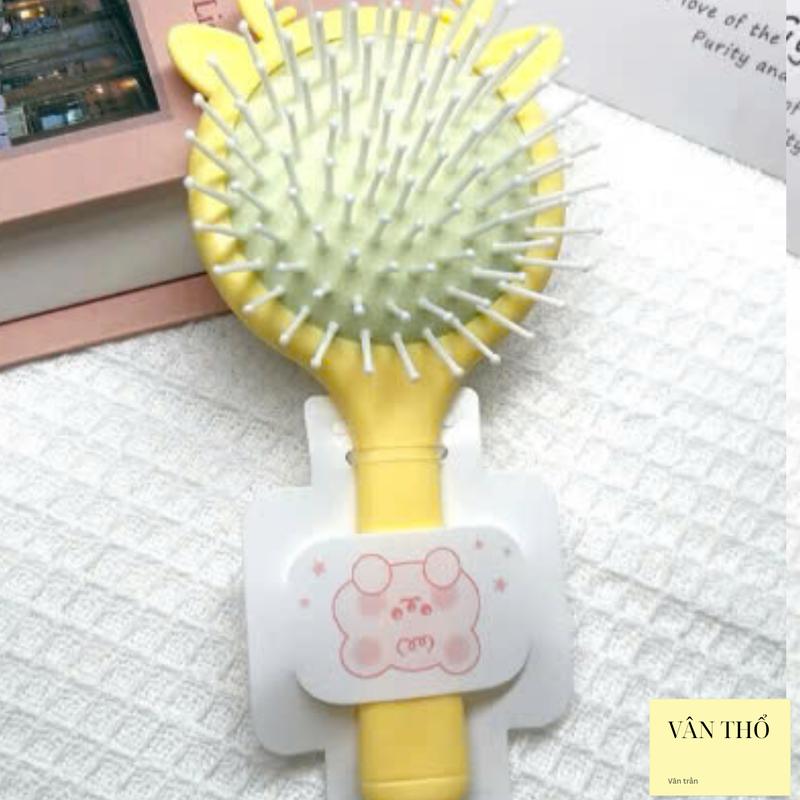 (MUA 1 TẶNG 1) Set 2  gương Lược Cầm Tay Chải Tóc Màu - Lược Gỡ Rối Tiện Lợi, gương trang diểm hàng đẹp cứng cáp, tặng 1 móc khoá hoạt hình, mặt trước là lược gỡ rối, mặt sau là gương 2 in 1 5