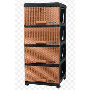 LEMARI LACI PLASTIK NAPOLLY 4 SUSUN CONTAC 400 JATI KHUSUS GOJEK BOGOR