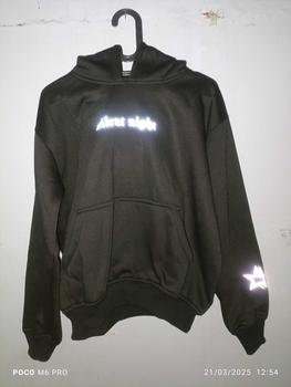 Product Review of Hoodie boxy fit reflektif Silent Nigh Unisex  Fleece tebal 280 gsm | Sablon Reflektif Silver Free Stiker from R**Z ** J**🤙 2