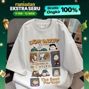 Jessica Kaos Oversize Wanita - Tshirt Wanita Ootd Baju Kaos Oversize Wanita Baju Kaos Oversize Snoopy Bahan  Cotton