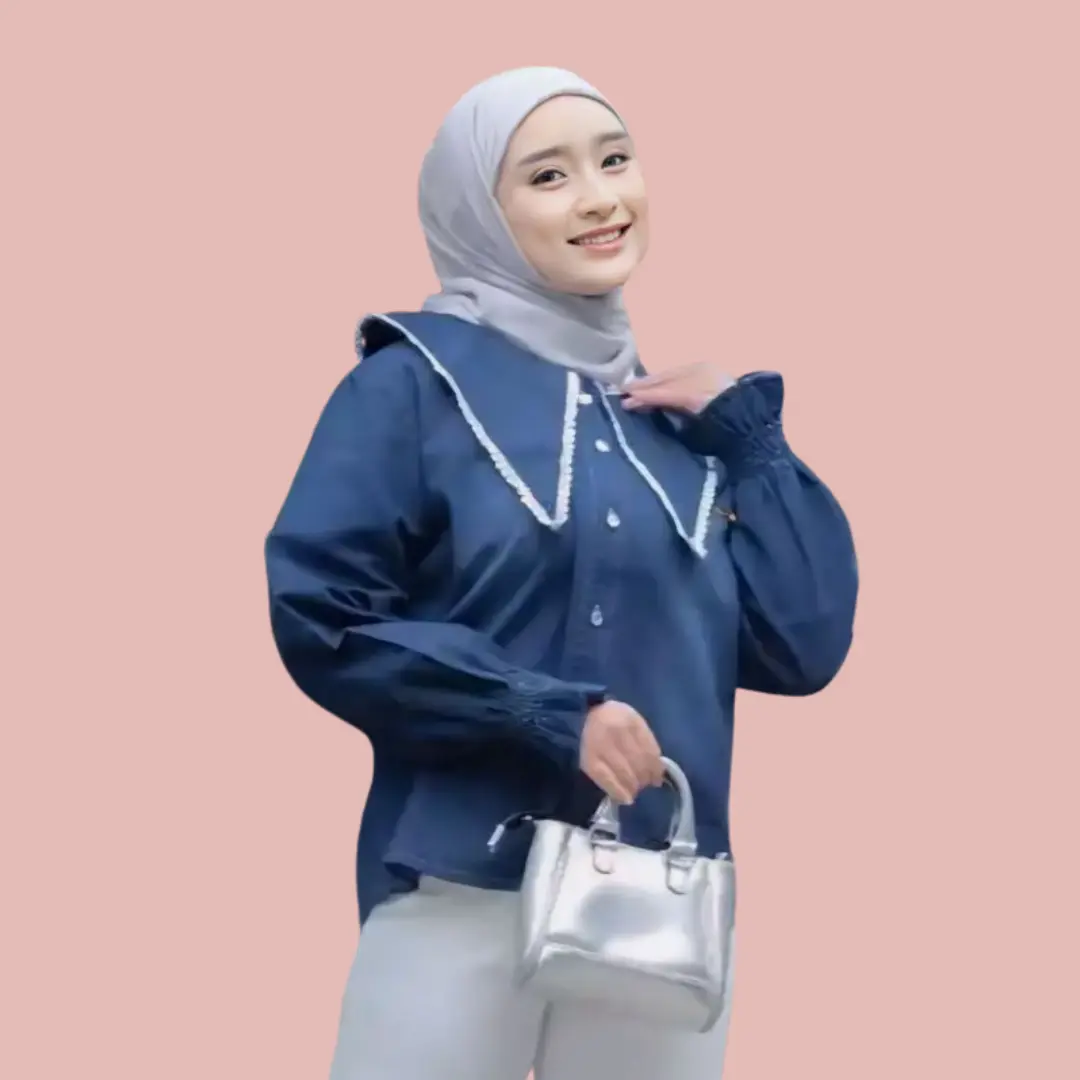 ATASAN KEMEJA JEANS WANITA - SNOW WASH - BIO WASH - Baju