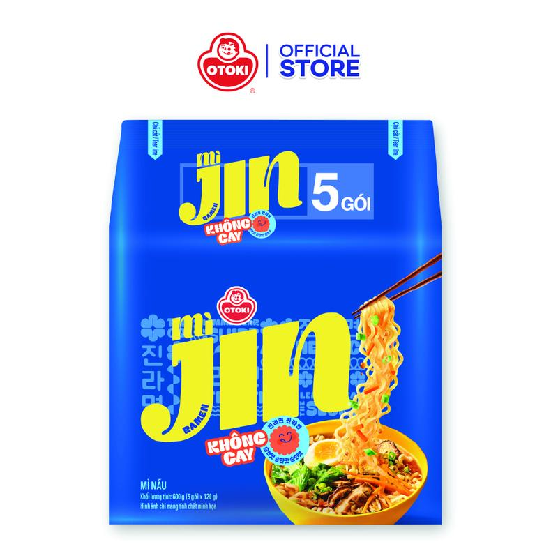 Lốc 5 gói mì Jin Cay Otoki hương vị chuẩn Hàn, vị cay bùng nổ