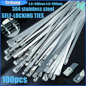 100PCS Kabel Ties Stainless Steel Cable Ties Kabel Tis Besi SS304 30/40cm