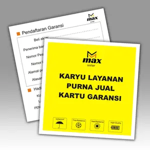 MAX SOLAR TK SHOP Kartu garansi