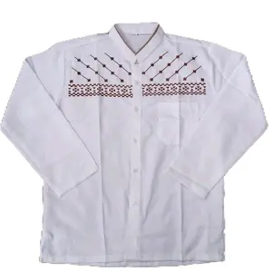 Baju Koko Pria Dewasa Lengan Panjang Motif BORDIR  Bahan Katun