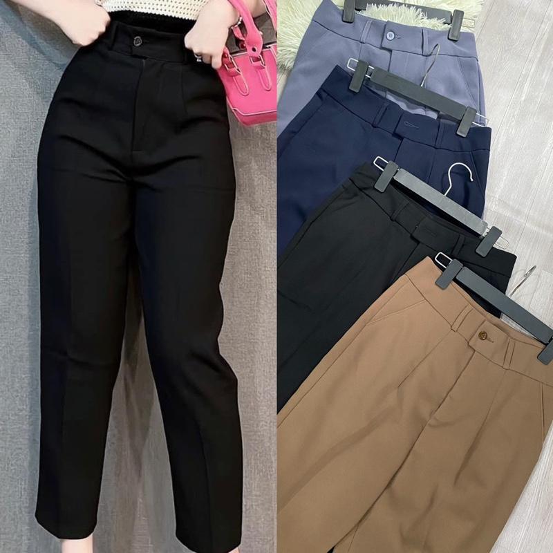 {M14}Quần Tây Baggy 9 Tất Lưng Cao Nữ 4 Màu Dài 90cm Có Bigsize Women Pants