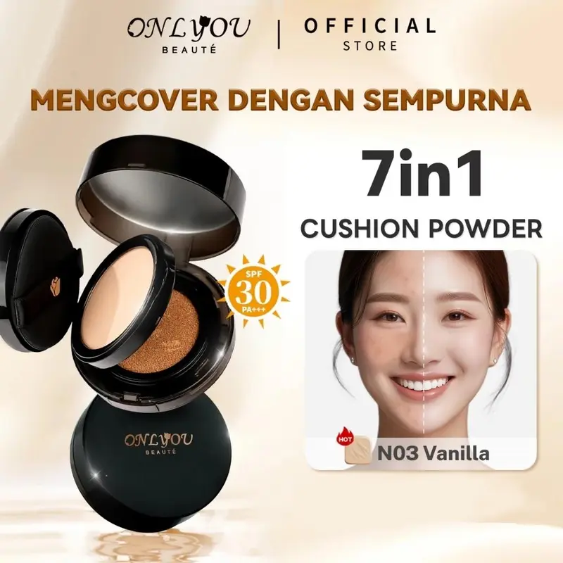 【NEW LAUNCH】ONLYOU UltraWear FlawlessFushion Cushion Powder SPF30 PA+++ 7in1 Concealing High Coverage Oil Control 【BPOM】 0