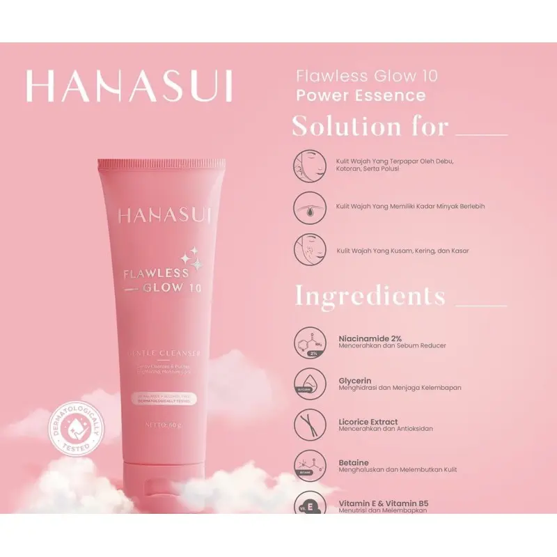 HANASUI FLAWLESS GLOW GENTLE CLEANSER 60GR 1
