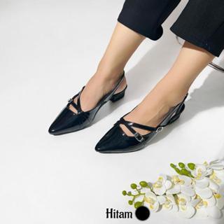 GRACIA - sandal lancip depan wanita Sandal Wanita High Heels Slop Tali Belakang Hak 3 Cm / High Heels 6
