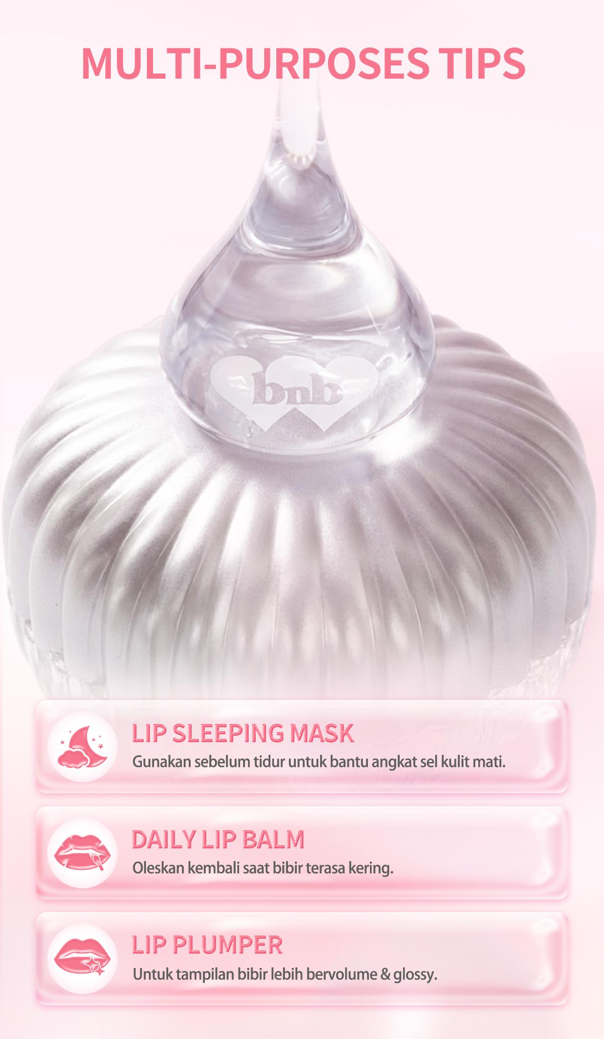 BNB Barenbliss Pome-Peptide Lip Mask Jelly Melt Lip Mask 7g Melembabkan dan Menutrisi Bibir Hingga 24 Jam Menghaluskan Bibir Kering Hydrating Nourishing dengan 5X Radiance Complex Lip Care Lip Scrub Lip Balm Bibir Lembut Plumpy