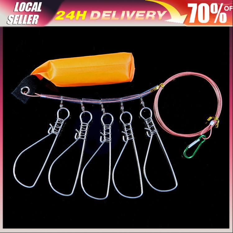 1PC Stainless steel Five buckles Luya Fish Lock Stringer fishing ...
