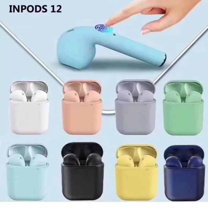 Mini Earphone portabel Colorfull i12 Earbud Kontrol Sentuh Nirkabel TWS Headset Bluetooth 5.0 Headset Stereo Olahraga - COD