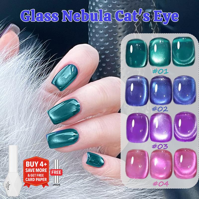 SHAKA Sơn Gel Mắt Mèo Tinh Vân Thủy Tinh 4 Màu Sáng Trong Móng Nghệ Thuật Dễ Tháo Bền Màu UV Nails [SK392]