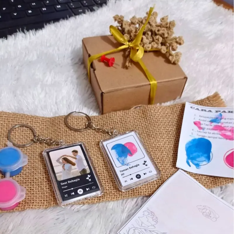 (Free Cat) KEYCHAIN FOTO + SIDIK JARI GANTUNGAN KUNCI SPOTIFY SIDIK JARI 3