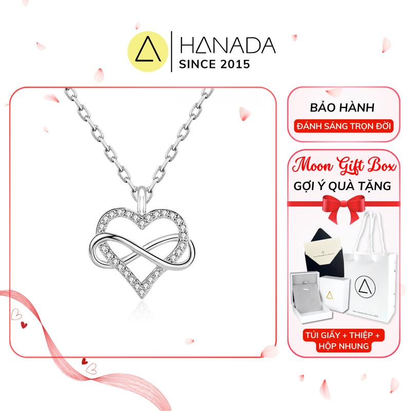 Bộ Quà Tặng 20/10 Dây Chuyền Hanada Bạc 925 Trái Tim Vô Cực Tiểu Thư Nhẹ Nhàng Tặng Bạn Gái 2565 G3