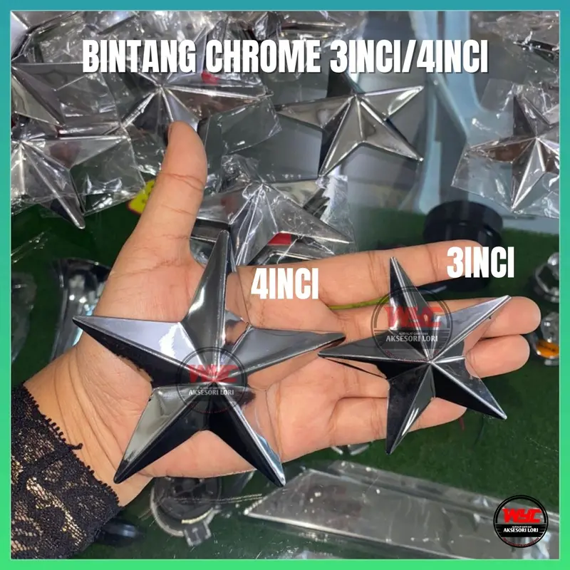 BINTANG CHROME LORI 3INCI 4INCI 1PCS 3PCS 5PCS - TikTok Shop Malaysia