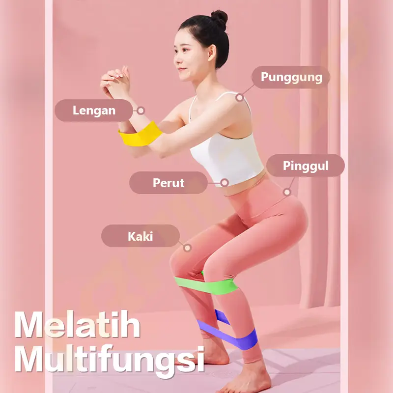[READY] TrailTop Resistance Bands Alat Fitness 1 Set 5pcs Elastis Fitness Loop Bands Tali Fitness Olahraga Otot 1