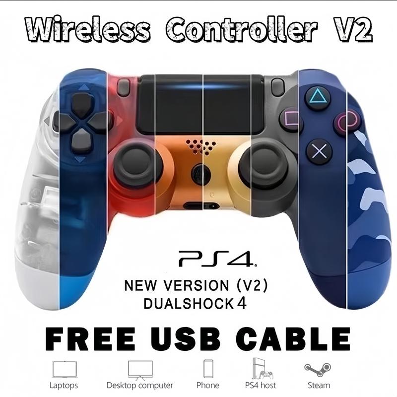 Wireless Controller Dual Motor Game Controller, Support PC/PS4/Switch ...