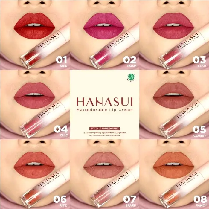 Lip Cream Hanasui Mattedorable 16 Warna Lipstik - Gloss, Lipstick Creamy Bibir 3