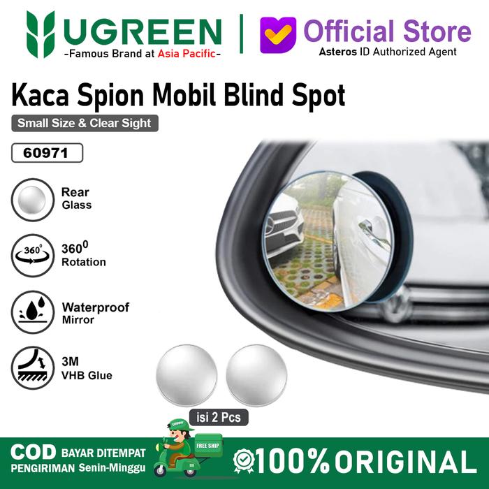 Gambar UGREEN Kaca Spion Mini Blind Spot Mirror Kaca Cembung Waterproof 60971 dari UGREEN Official Store Kota Administrasi Jakarta Pusat Tokopedia