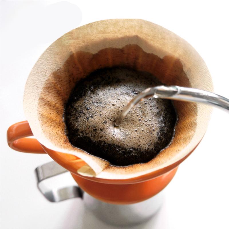 Product Introduction of 100 Pcs Wooden Original Hand Drip Paper Coffee Filter Espresso Coffee Filters Fan Shaped 102 Boiling Drip Pot Mesh Cone V60 Filter Paper Tea 10
