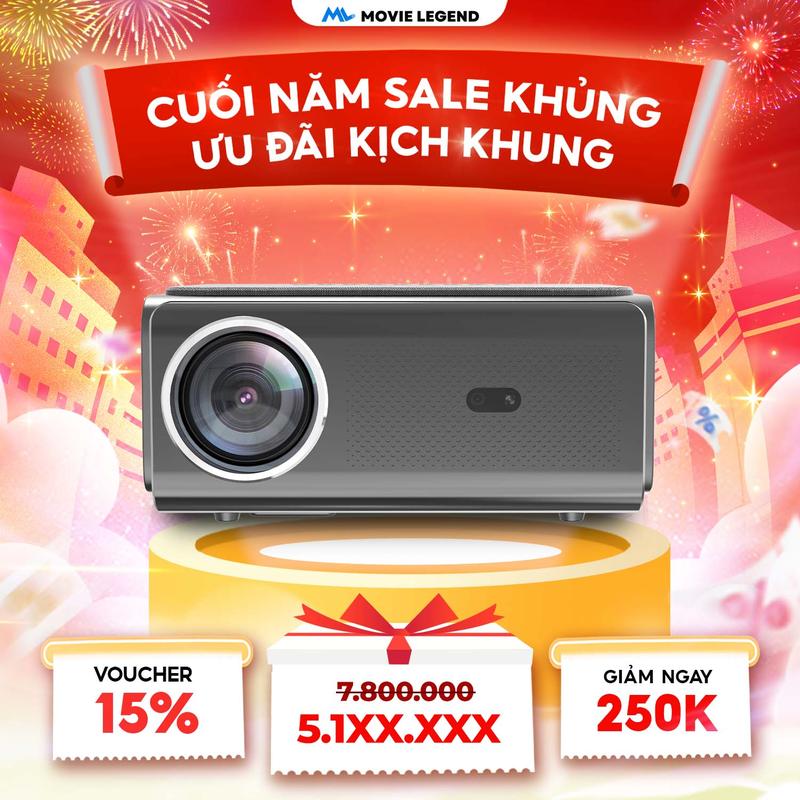   HN1    HELLO 2026   Movie Legend Máy Chiếu H8Pro Max Version 2 Phiên Bản 2024 Full HD 1080P Hỗ Trợ 4K Độ Sáng 1050 ANS Lumens Android 12 Cho Nhà Riêng Quán Cà Phê 