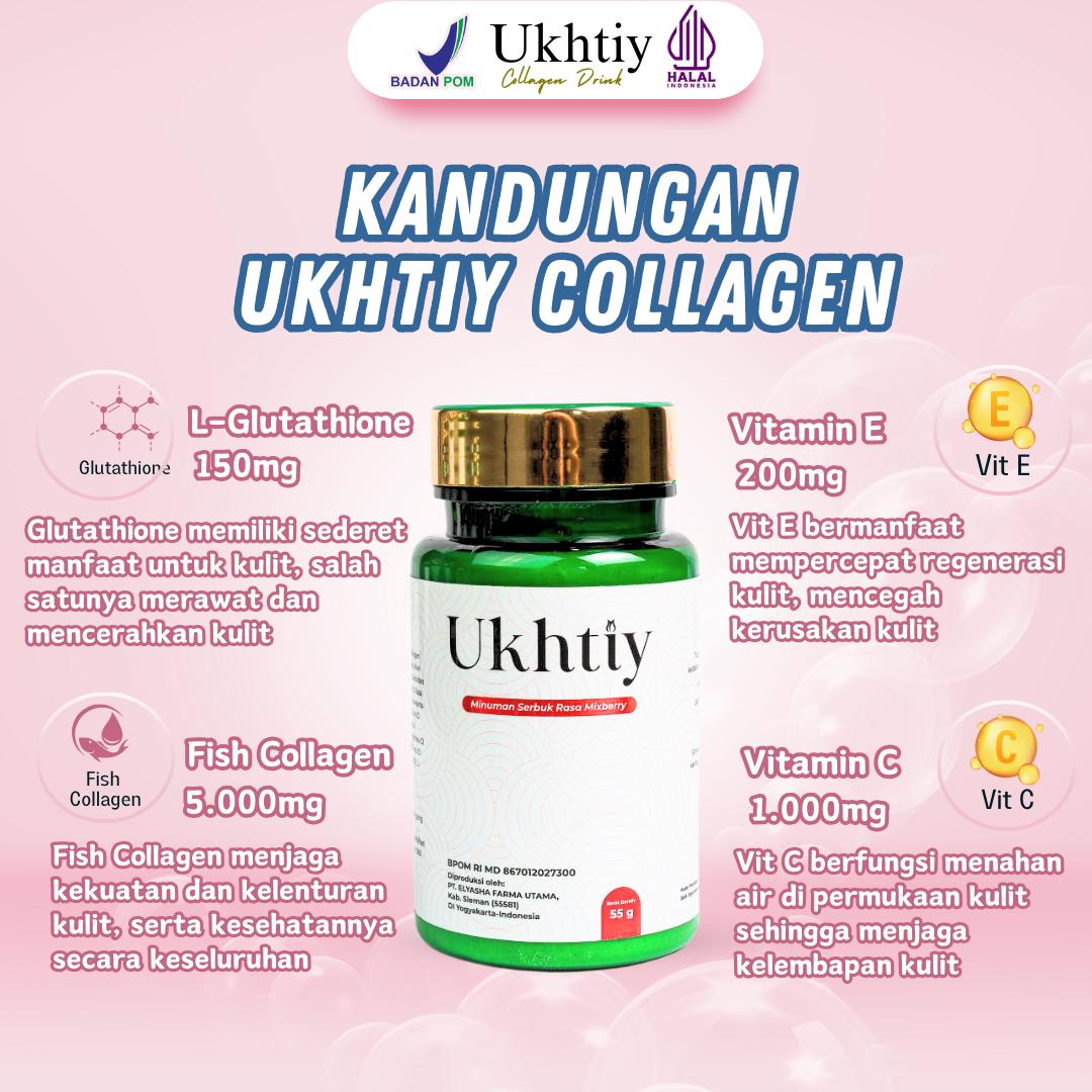 Ukhtiy Collagen Original - Collagen Mencerahkan, Melembabkan Kulit, dan Memudarkan Flek Hitam | Collagen Fish Memutihkan Kulit
