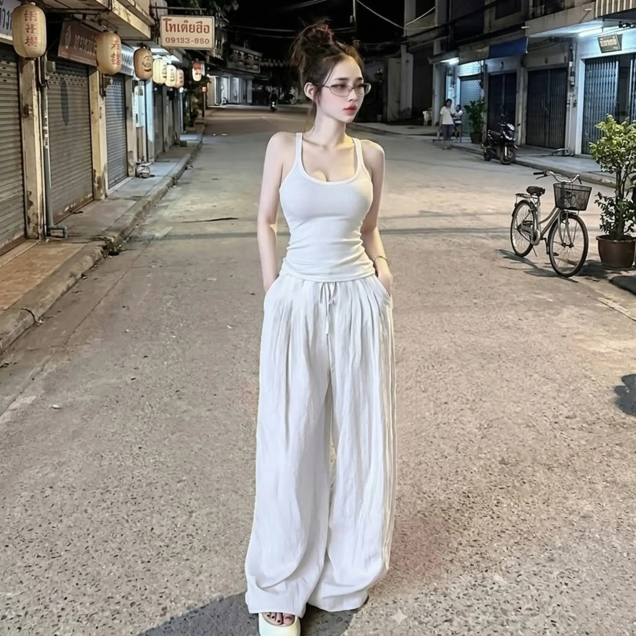 HL09 Set bộ ba lỗ, dây mix quần suông bồng bí, 3 màu đen, vàng, ghi | BigBuy360 - bigbuy360.vn HL09 Set bộ ba lỗ, dây mix quần suông bồng bí, 3 màu đen, vàng, ghi | BigBuy360 - bigbuy360.vn