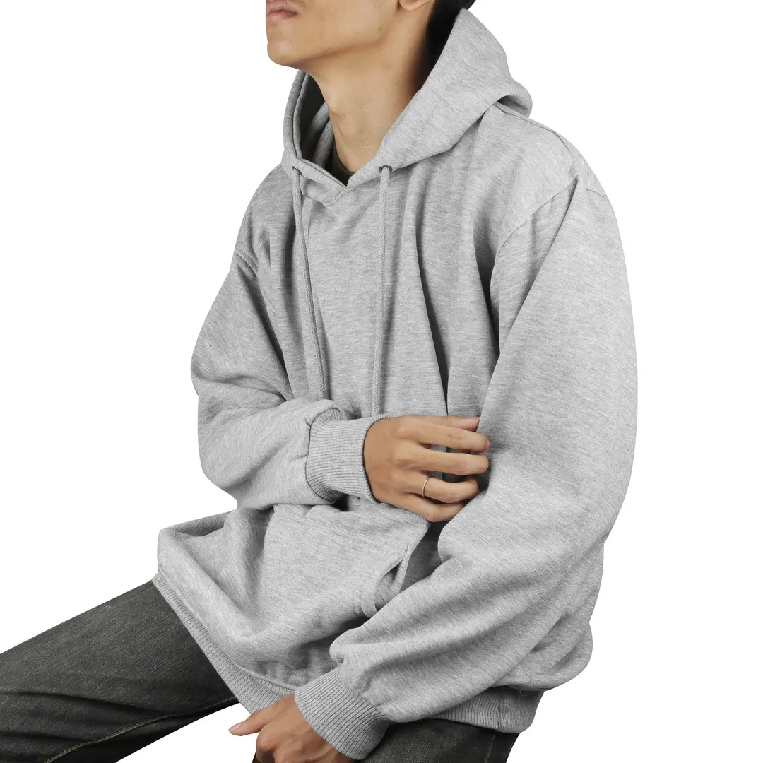 Sweater Oversize Hoodie Jumper Jumbo Big Size Polos Abu Muda Premium Unisex Bahan Tebal Distro