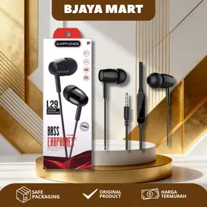 HANDSFREE HEADSET EARPHONE HF STEREO + MIC L29 D21 SUPERBASS