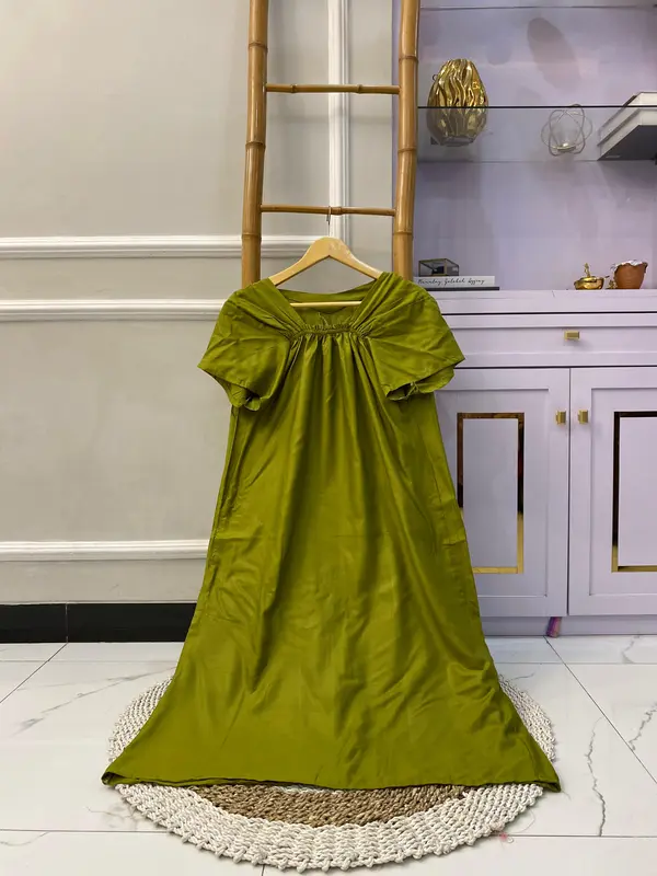 Daster Fuji Polos Isi 2 Pcs Busui Karet Terlaris Lengan Lonceng A-Line Manis Katun Rayon Lembut Motif Oversize Dress Tidur Nyaman 7