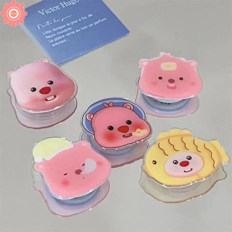 Giá Đỡ Điện Thoại Hoa Hướng Dương, Phim Hoạt Hình Vui Nhộn Và Dễ Thương, Vòng Lặp Nhỏ, Hải Ly, Phổ Thông, Tay Cầm Lười Biếng, Giá Đỡ Vòng Có Thể Gập Lại, Hàn Quốc 1