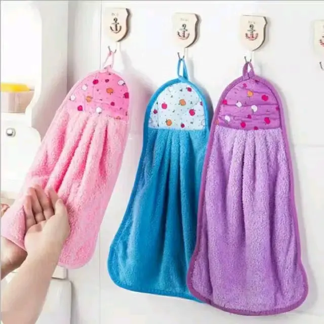 Kain Lap Tangan Handuk Polos Gantung Karakter Motif Menyerap Air - Cleaning Microfiber