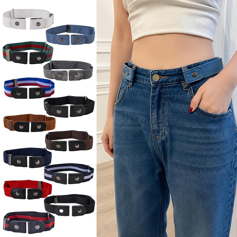 Dây thắt lưng nữ phổ biến không cần may, có dây chun co giãn – Dây thắt lưng điều chỉnh giúp siết ngay quần rộng