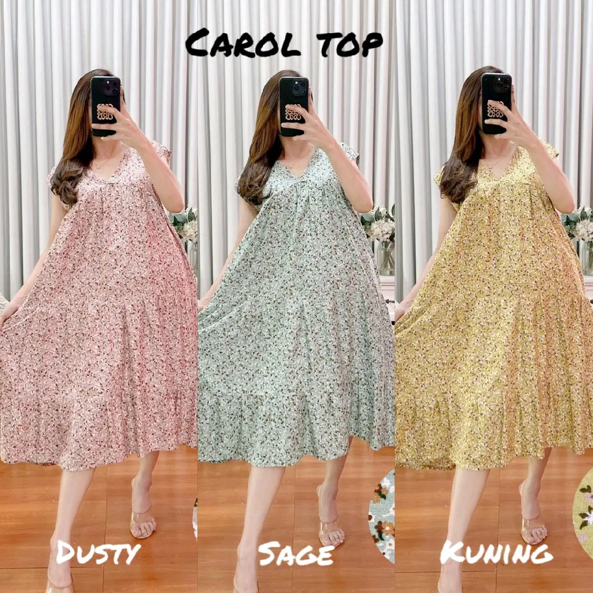 Daster Carol non kancing BEST SELLER Pendek