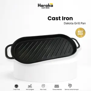 Haraka Cast Iron Dakota Grill Pan / Panggangan BBQ