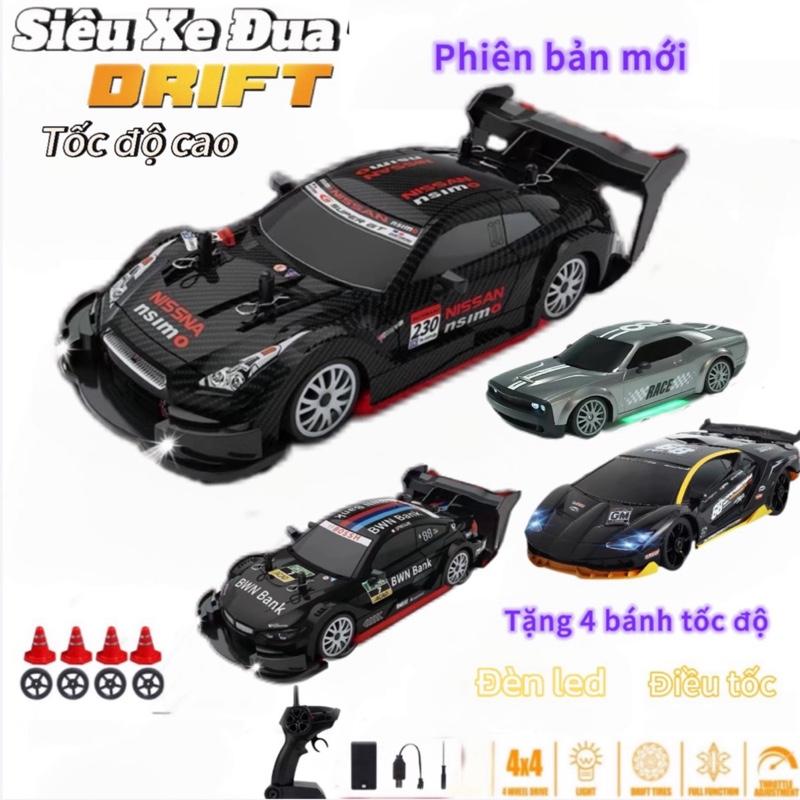 Siêu Xe đua điều khiển từ xa Rc Drift Racing tốc độ cao sử dụng pin sạc có đèn tặng kèm 4 bánh tốc độ Toy Đồ Chơi Ô Tô