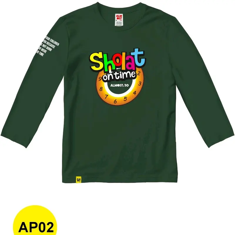 Baju Distro Anak Lengan Panjang Sholat On Time AP02 0
