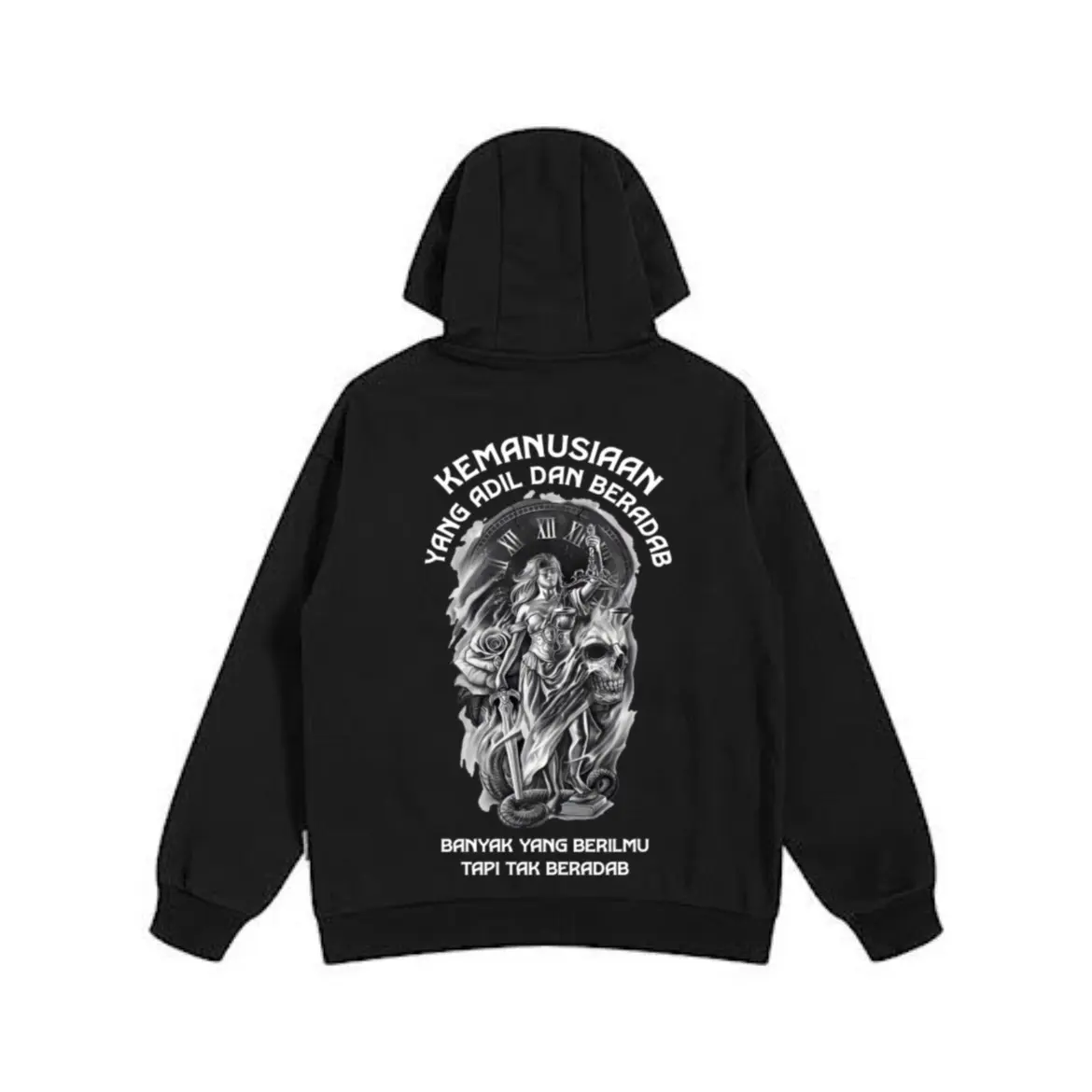 Sweater Hoodie Kemanusiaan yang Adil dan Beradab fleece
