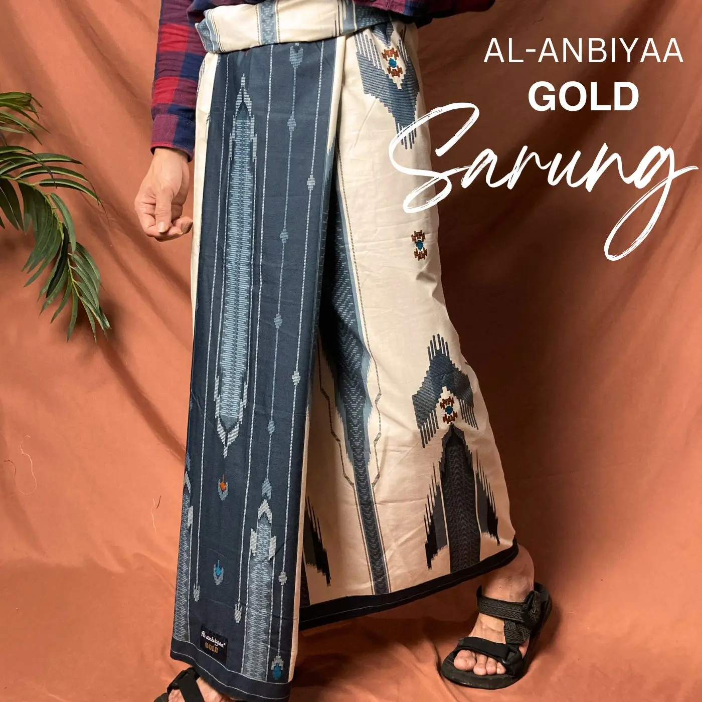 Sarung Katun Al Anbiyaa Kombinasi Songket Pria Dewasa Muslim Tenun Santri