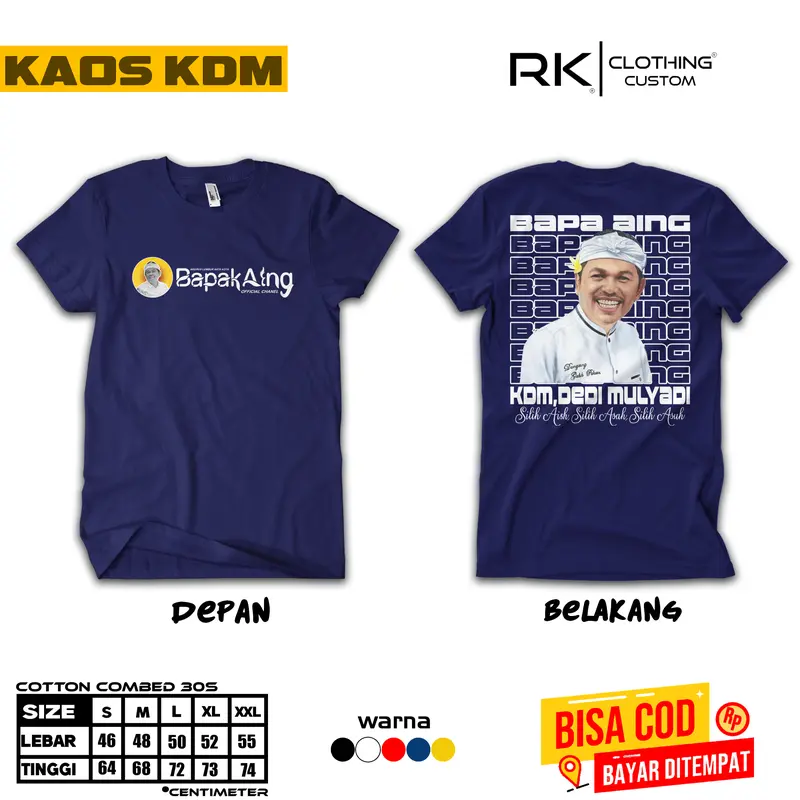 T-SHIRT KAOS DISTRO KDM KANG DEDI MULYADI BAPA AING LENGAN PENDEK | KAOS ORANG SUNDA | BAJU PRIA | BAYAR DI TEMPAT COD 6